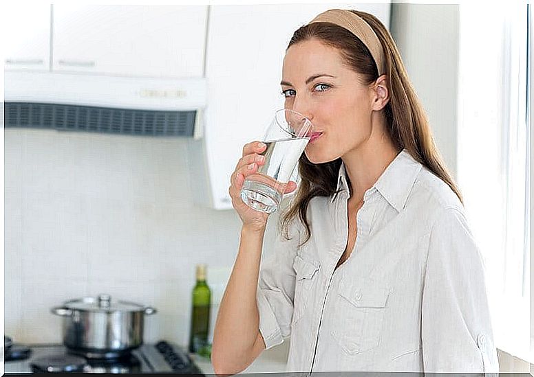 Woman drinking water