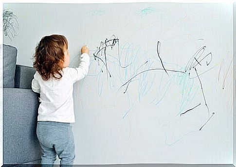 Child painting walls