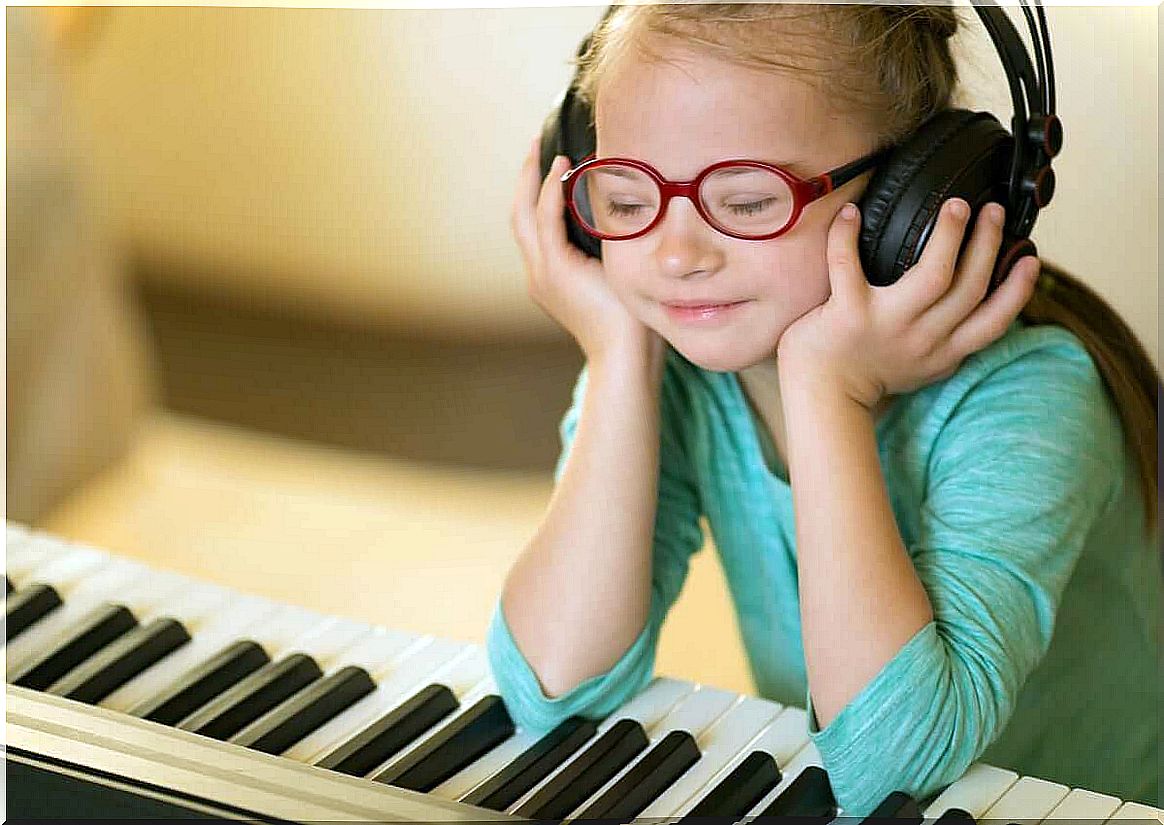 Girl Listening to Music