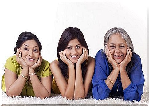 three generations of women