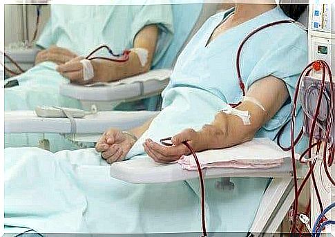 Patient undergoing dialysis