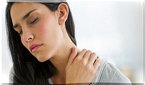 Neck muscle tension in a woman