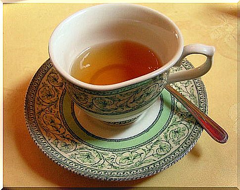 A cup of rosemary infusion