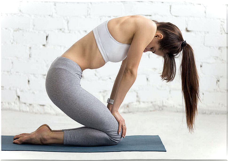 Woman exercising her belly